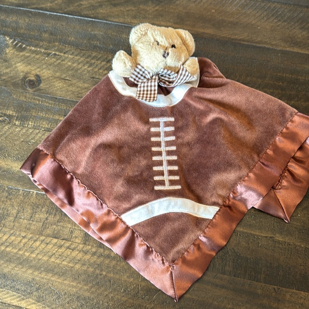 Bearington Baby Collection Large Bear Football Themed Lovey Security Blanket